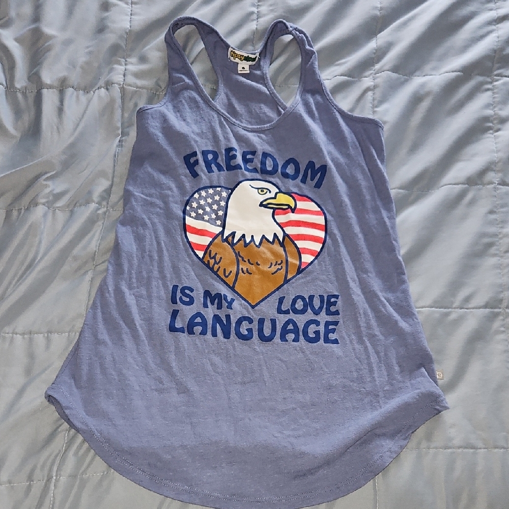 Blue Freedom Graphic Tank Top